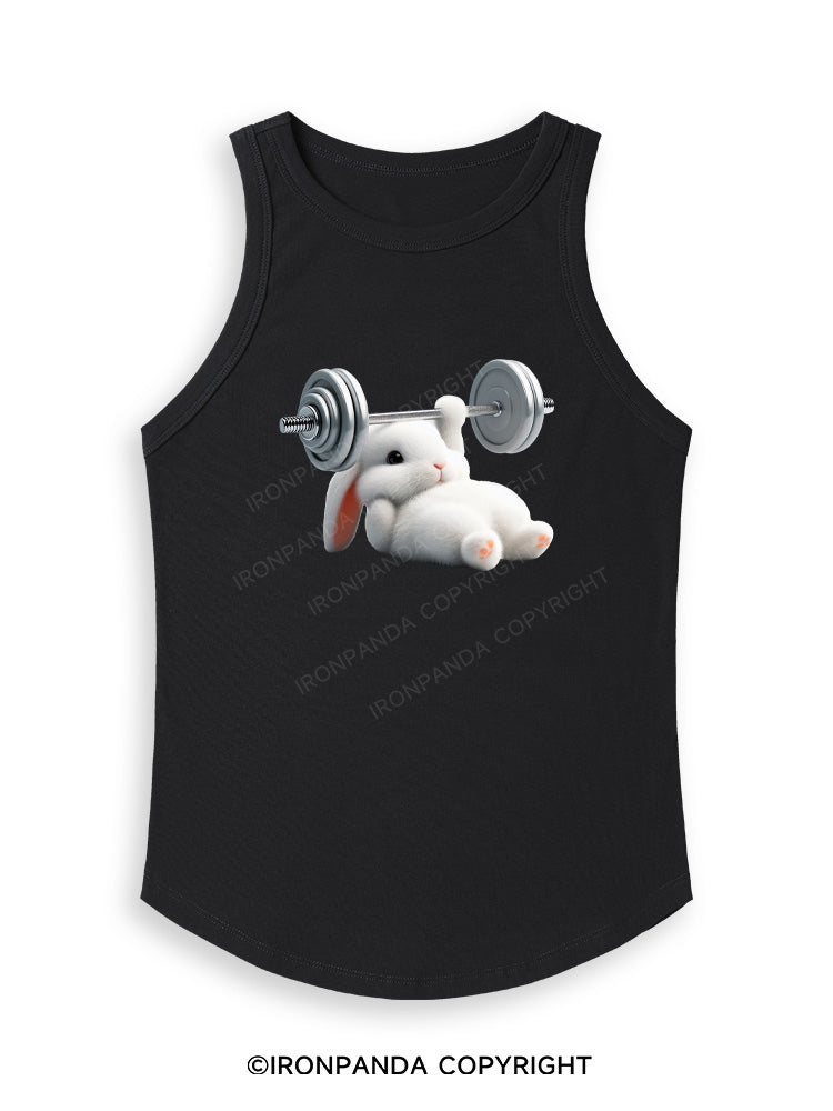RABBIT ONE-ARM BENCH PRESS Fitted Tank Top