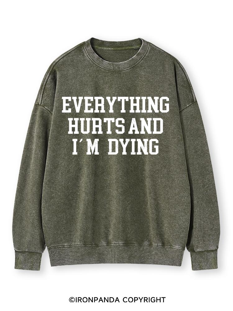 EVERYTHING HURTS AND I'M DYING Washed Sweatshirt