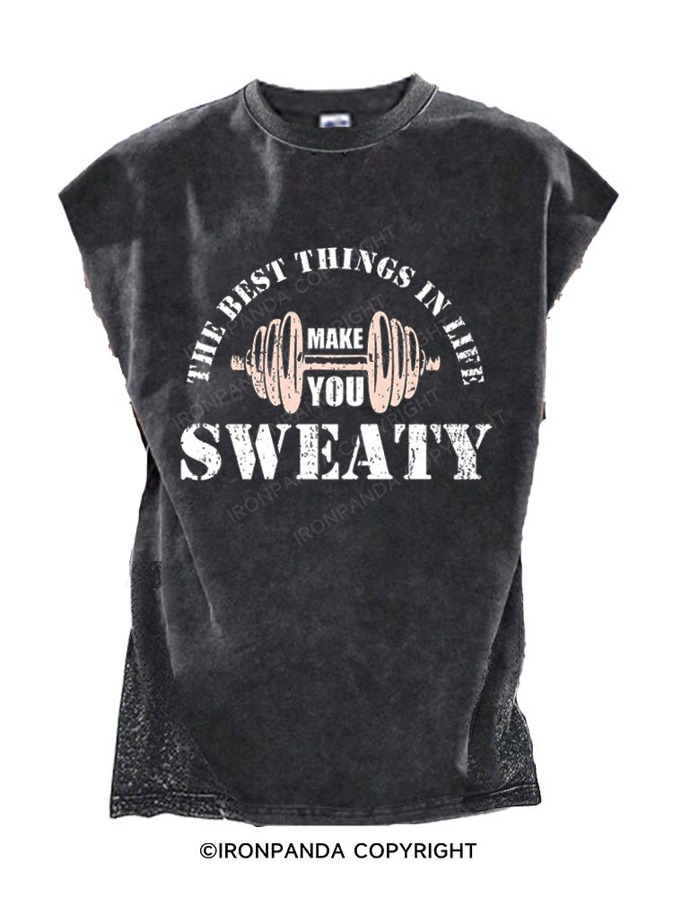 The Best Things In Life Make You Sweaty Funny Cut Off Tank