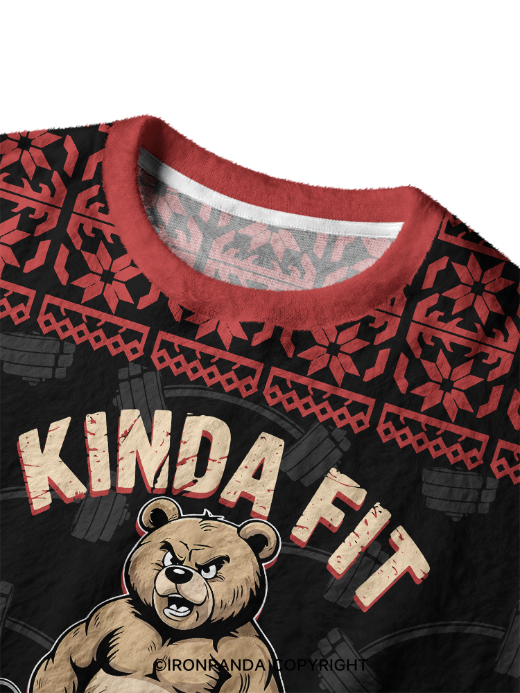 KINDA FIT SORTA FAT BEAR DEADLIFT Ugly Fuzzy Fleece Sweater