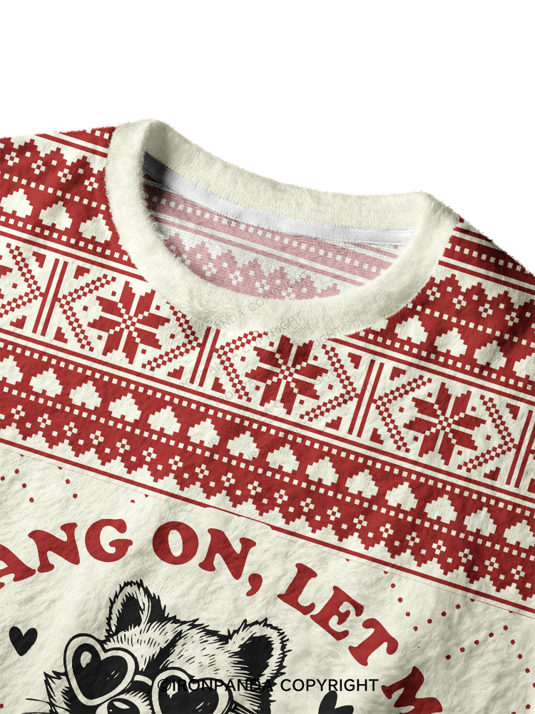 HANG ON, LET ME OVERTHINK THIS Ugly Fuzzy Fleece Sweater