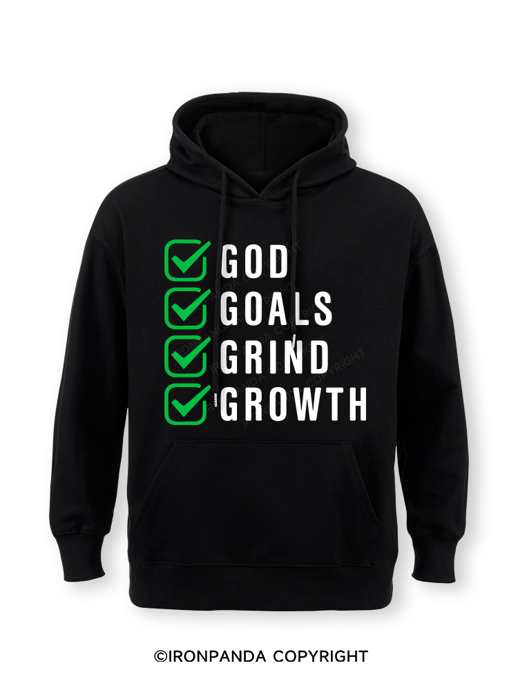 God Goals Grind Growth Classic Gym Hoodie