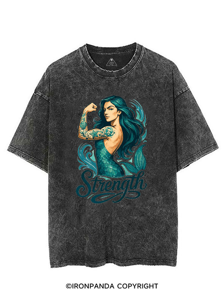 STRENGTH MUSCLE MERMAID VINTAGE GYM SHIRT