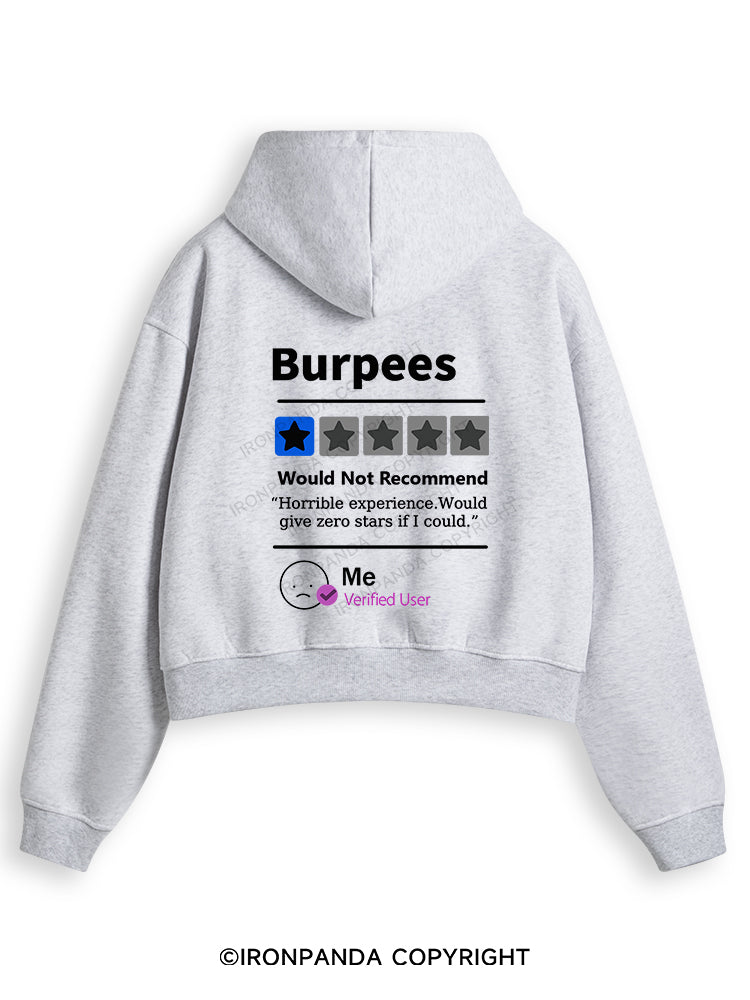 BURPEES REVIEWED Fleece Crop Zip Up Hoodie