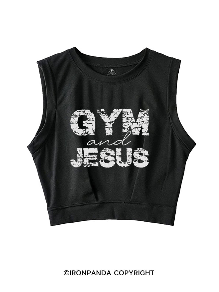 Gym & Jesus Gym Lover SLEEVELESS CROP TOPS