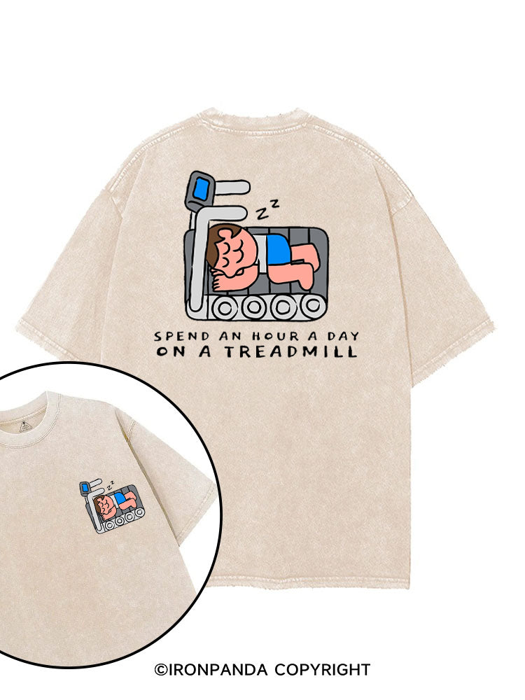 SPEND AN HOUR A DAY ON A TREADMILL printed Gym Shirt