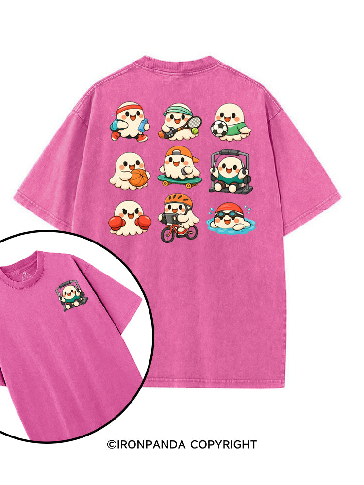 CUTE GHOST SPORTS printed Gym Shirt