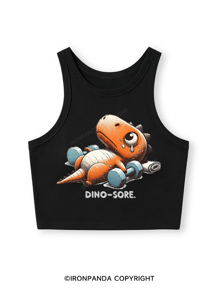 DINO-SORE AFTER WORKOUT Fitted Crop Tank Top