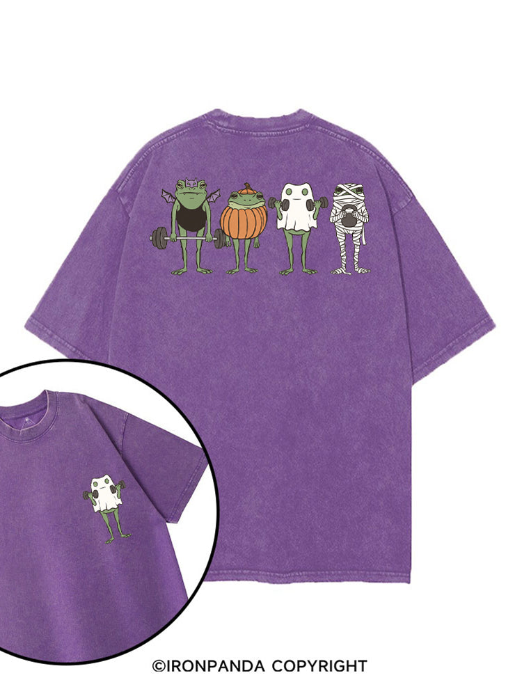 HALLOWEEN FROG LIFTING CREW printed Gym Shirt