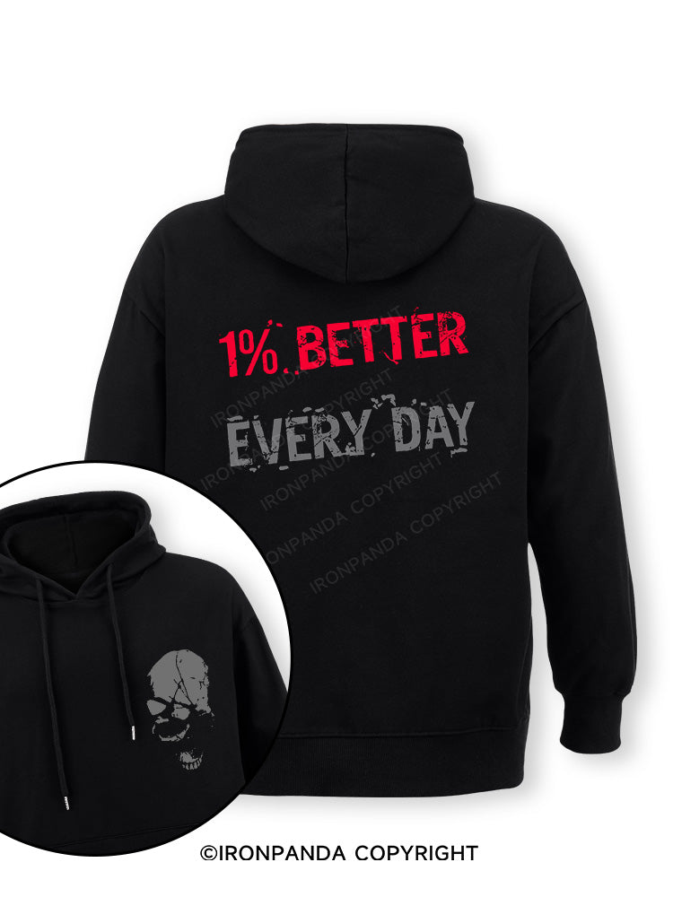 1% Better Every Day Skull Double-Sided Printed Classic Gym Hoodie