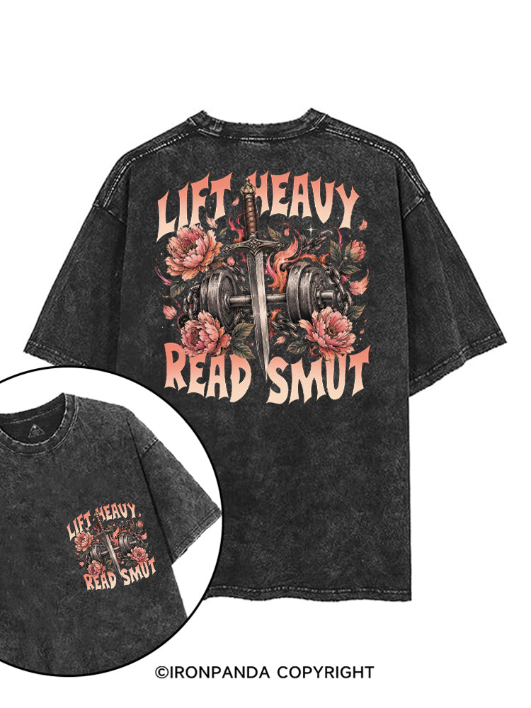 LIFT HEAVY READ SMUT WEIGHTLIFTING BOOKISH printed Gym Shirt
