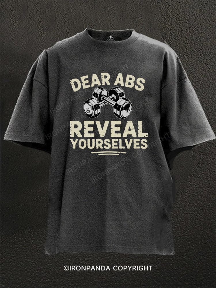 Dear Abs Reveal Yourself Washed Gym Shirt