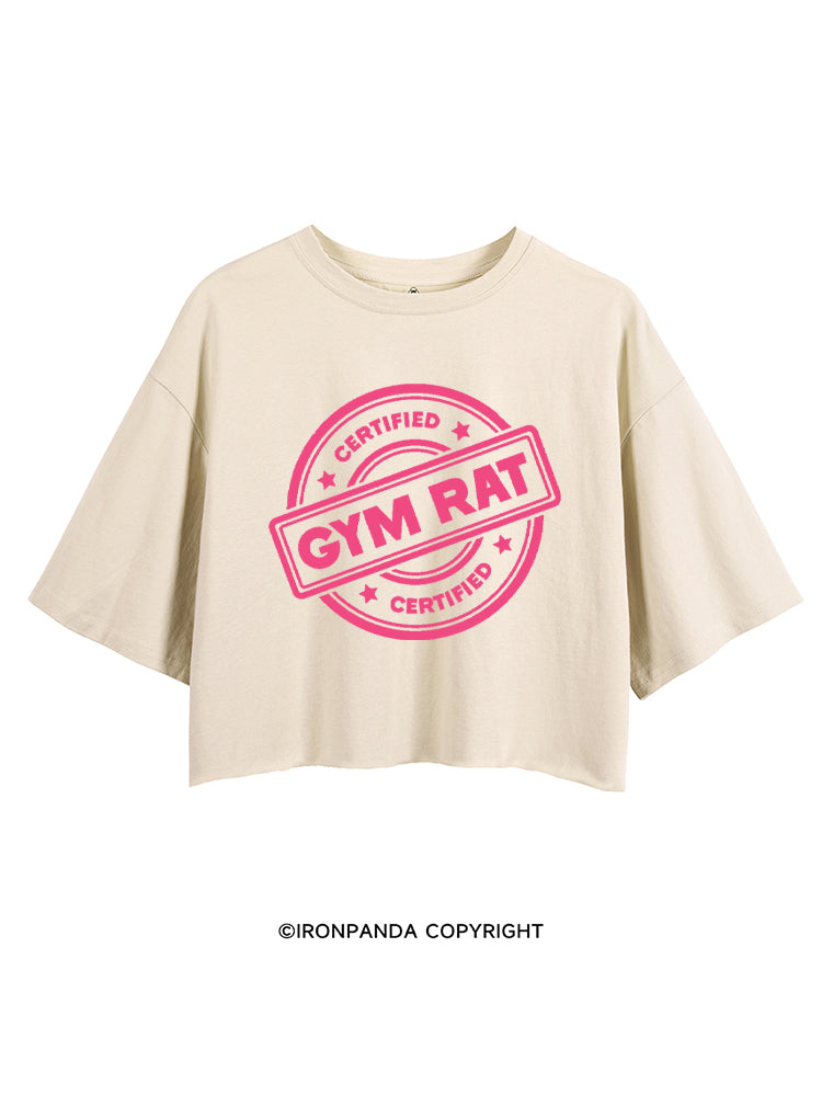 CERTIFIED GYM RAT WORKOUT CROP TOPS