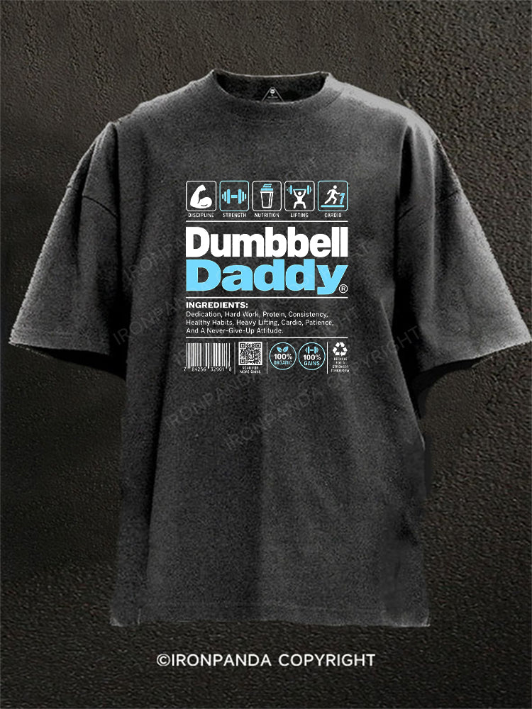 dumbbell daddy Washed Gym Shirt