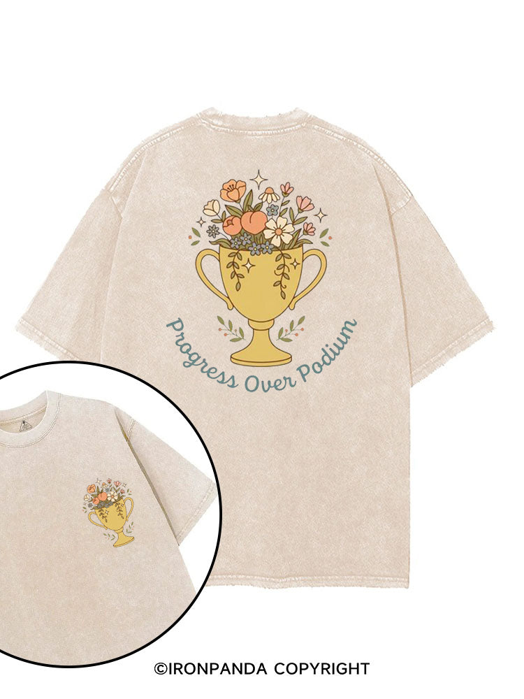 PROGRESS OVER PODIUM printed Gym Shirt
