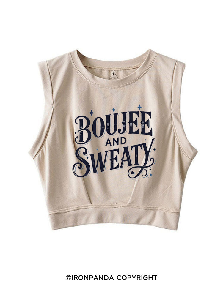 BOUJEE AND SWEATY SLEEVELESS CROP TOPS