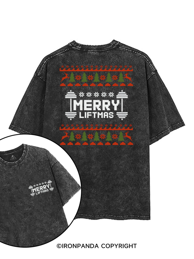 MERRY LIFTMAS CHRISTMAS GYM HUMOR printed Gym Shirt