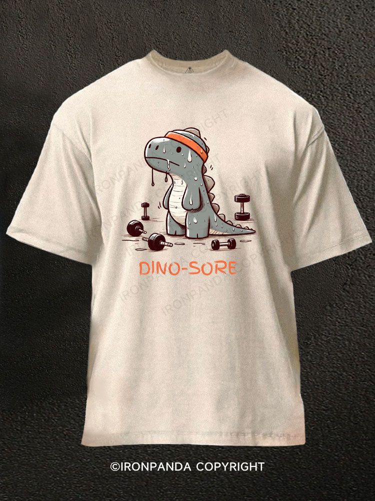 Funny Dinosaur T- Rex Washed Gym Shirt