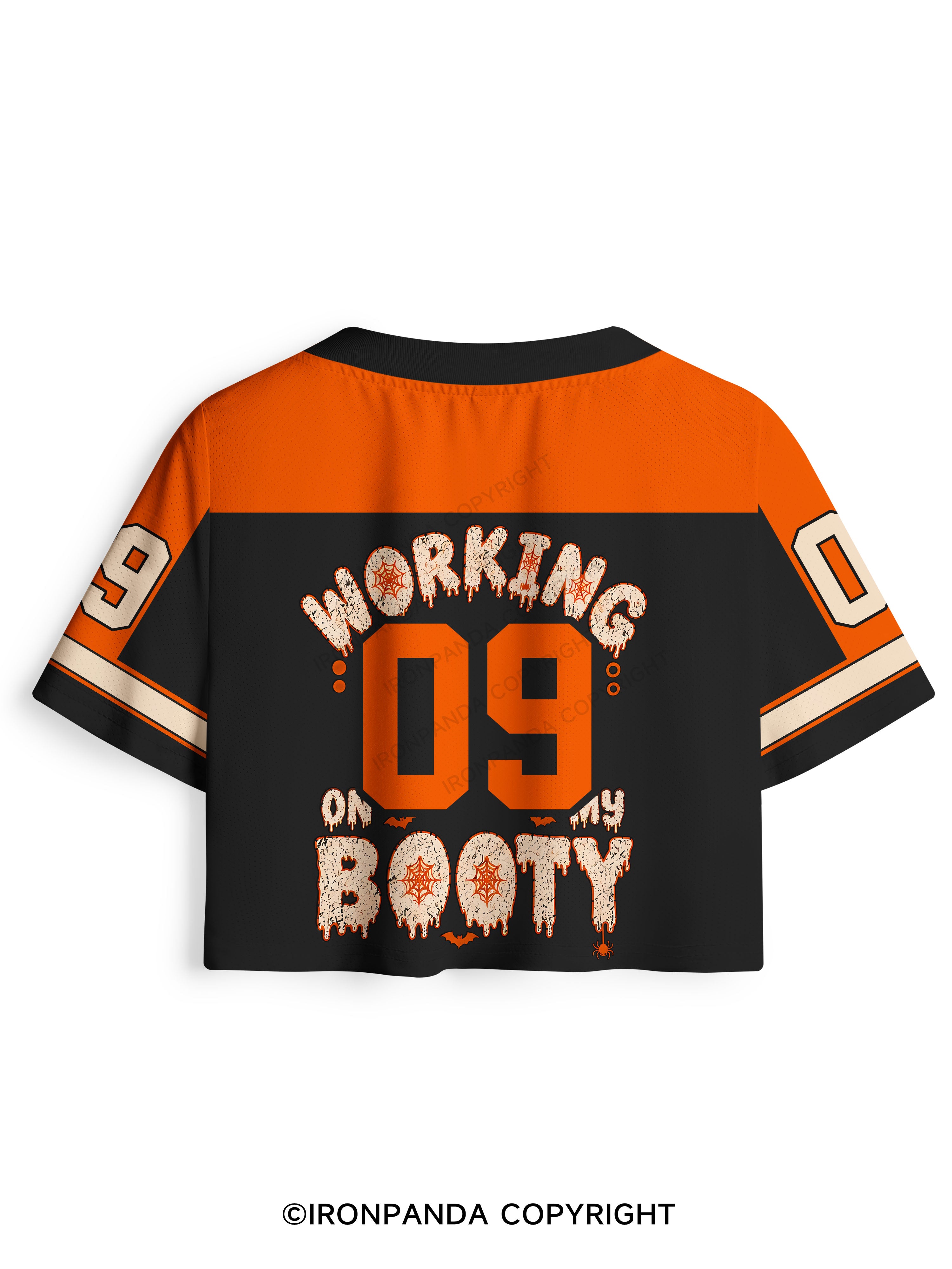 WORKING ON MY BOOTY FUNNY HALLOWEEN PUMPKIN Pro Mesh Jersey