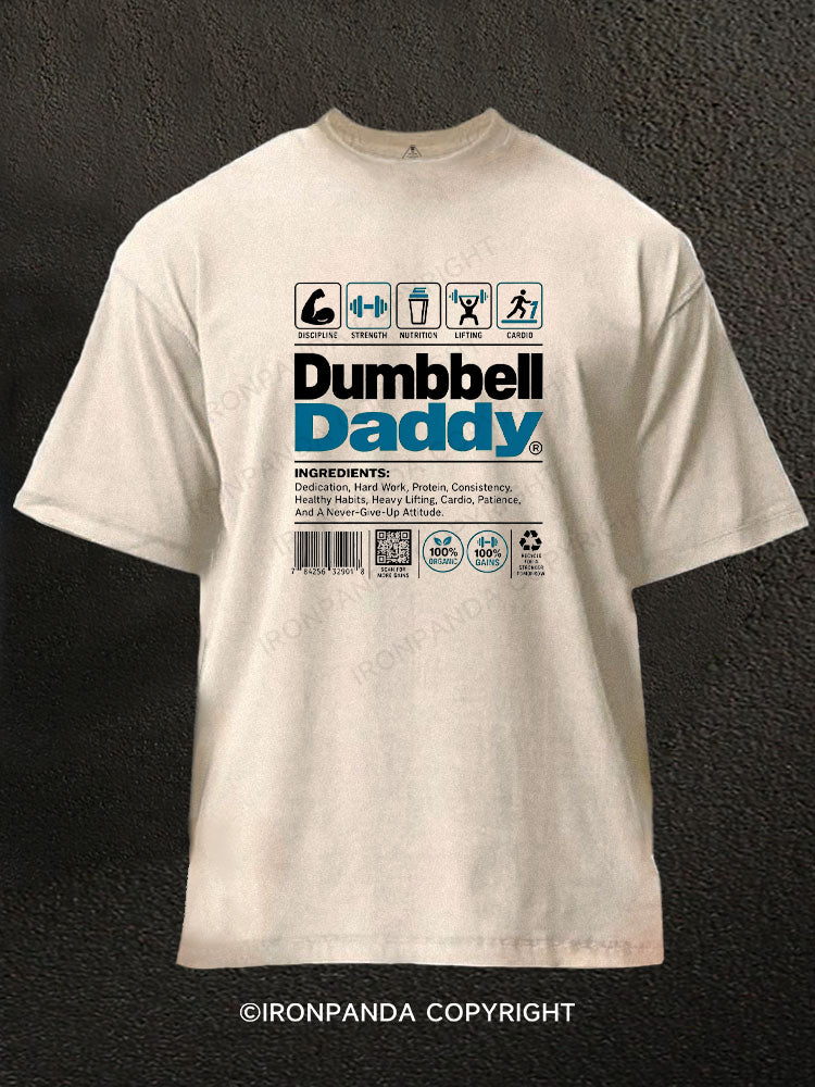 dumbbell daddy Washed Gym Shirt