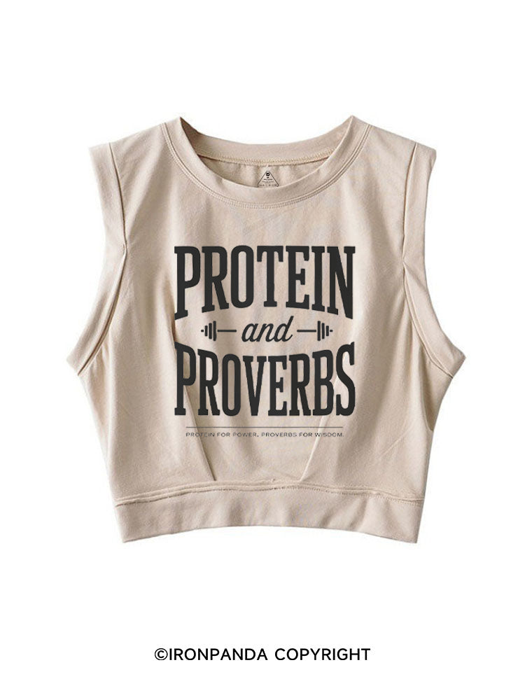 Protein and Proverbs Faith Fitness SLEEVELESS CROP TOPS