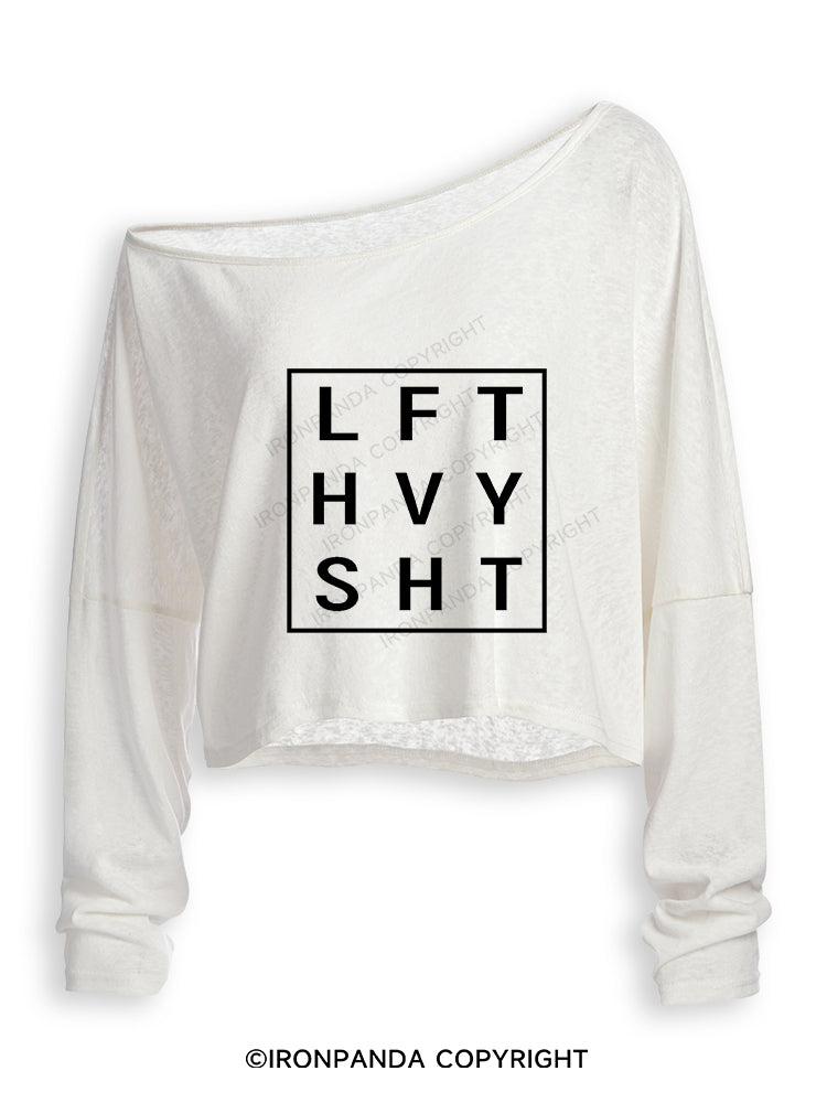 LFT HVY SHT Off Shoulder Long Sleeve Crop Top