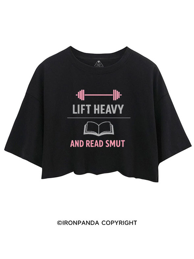 LIFT HEAVY AND READ SMUT BOOKISH LIFTER CROP TOPS