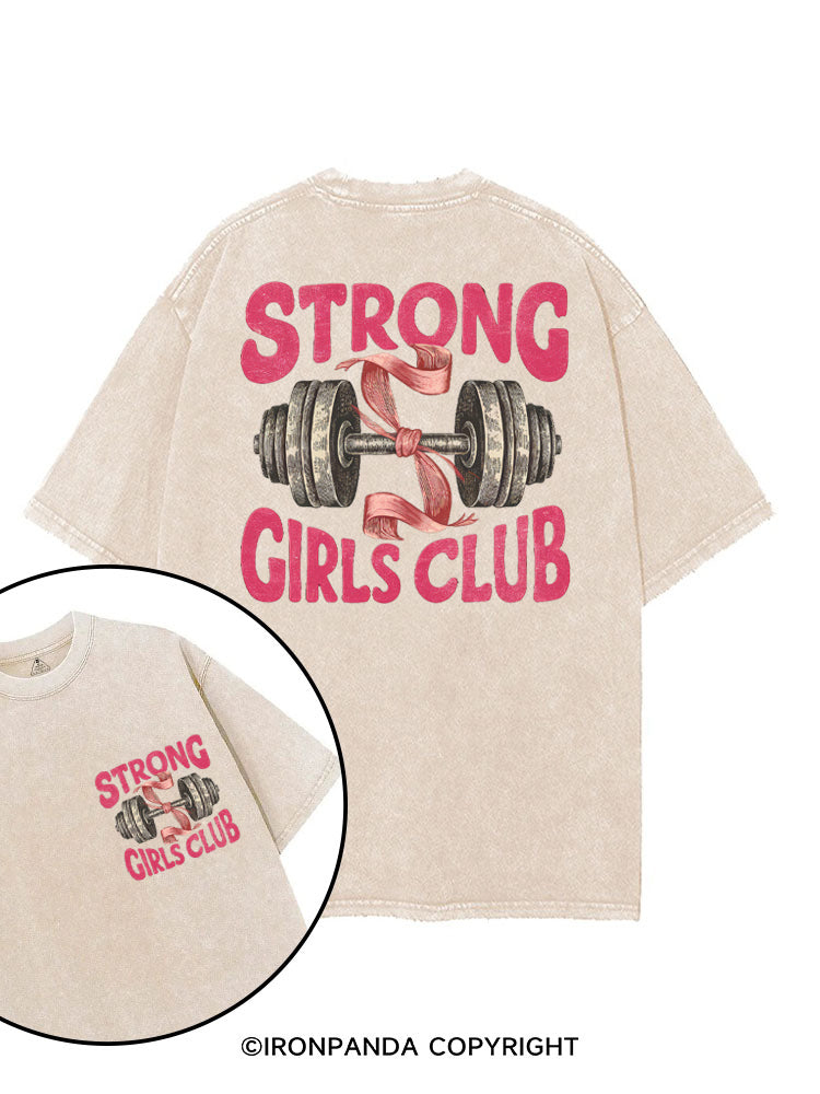STRONG GIRLS CLUB PINK STYLE printed Gym Shirt