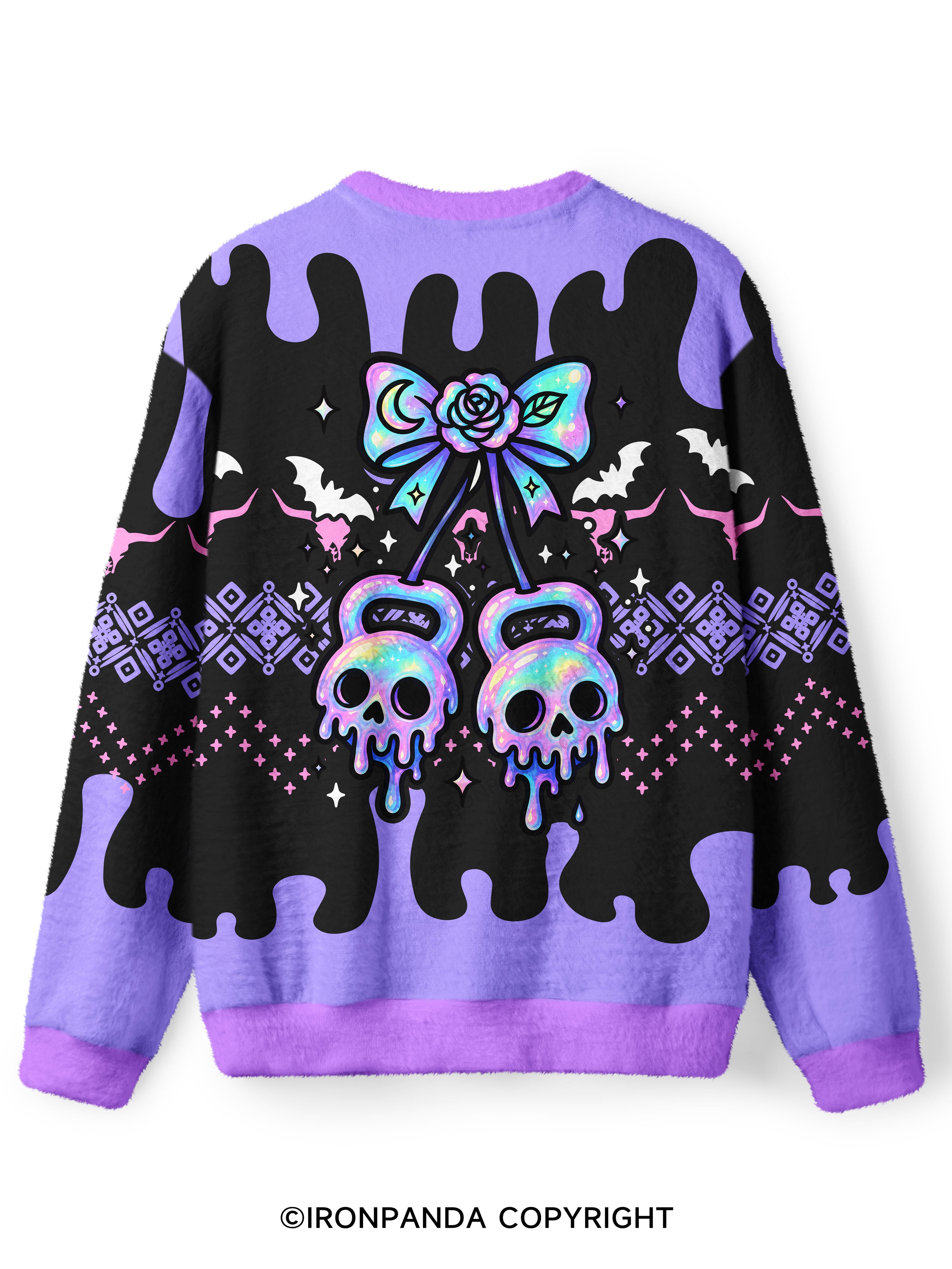 GHOST DRIP KETTLEBELLS Ugly Fuzzy Fleece Sweater
