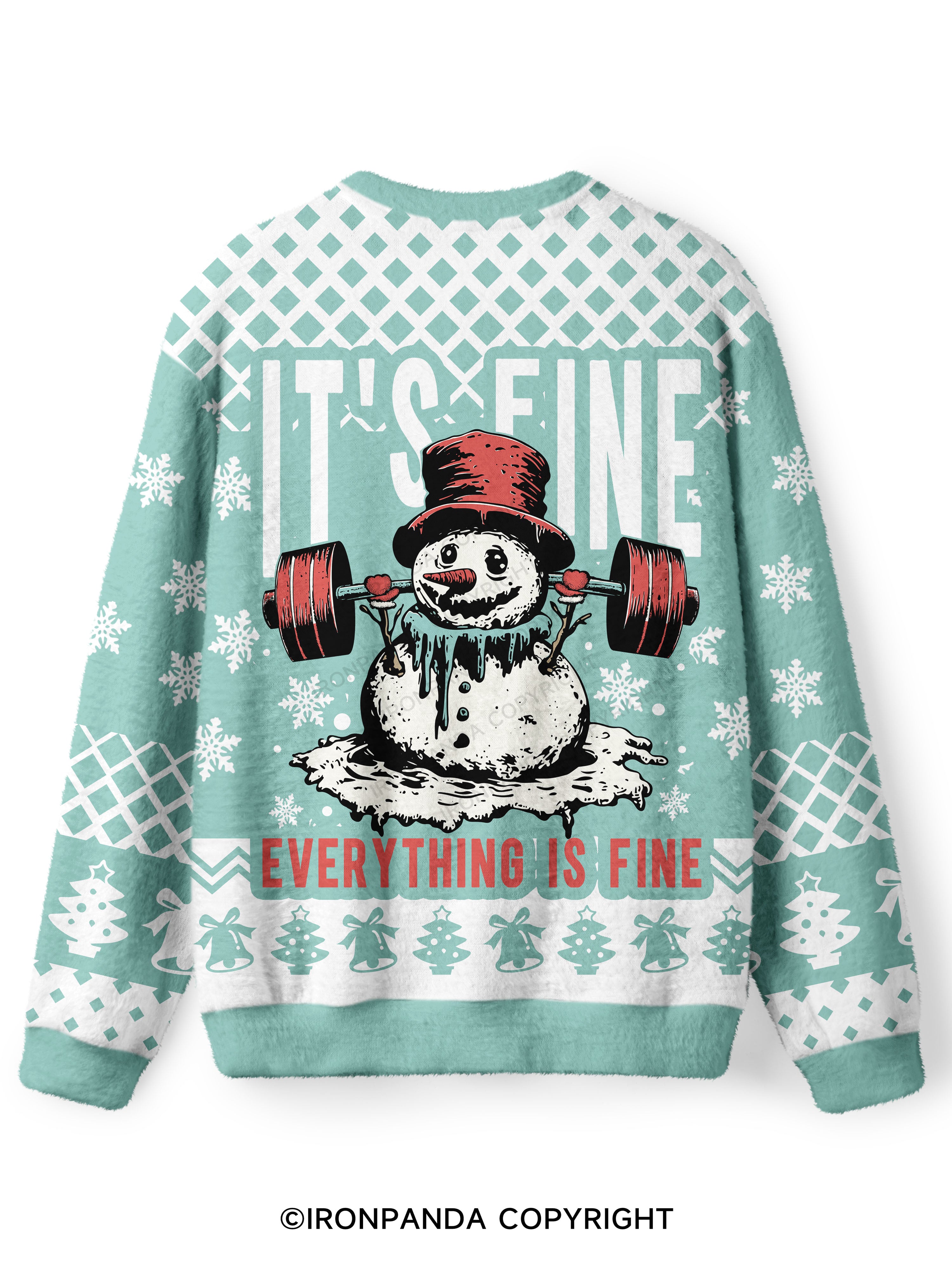 IT'S FINE EVERYTHING IS FINE Ugly Fuzzy Fleece Sweater