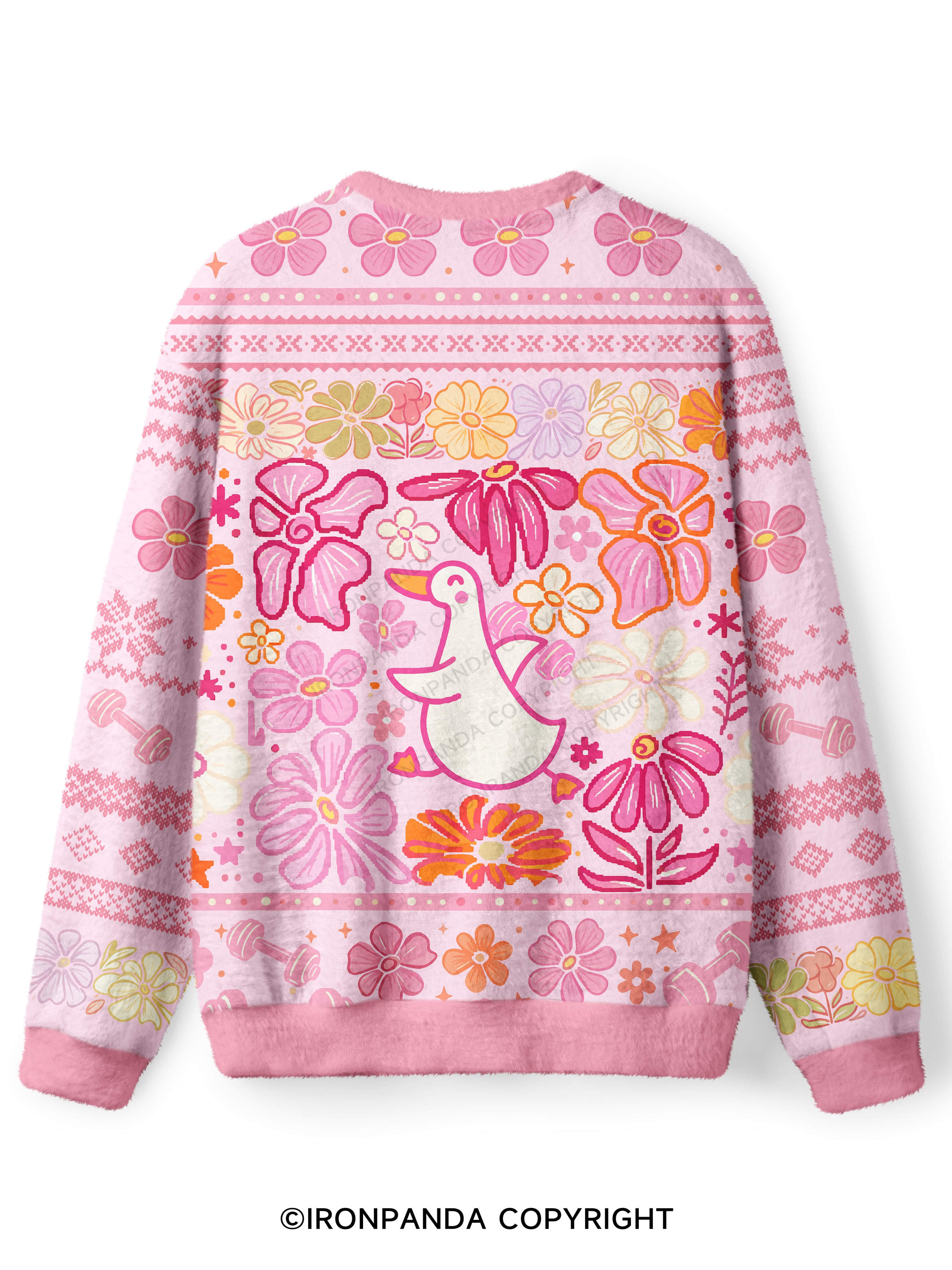 Dancing Duck Ugly Fuzzy Fleece Sweater