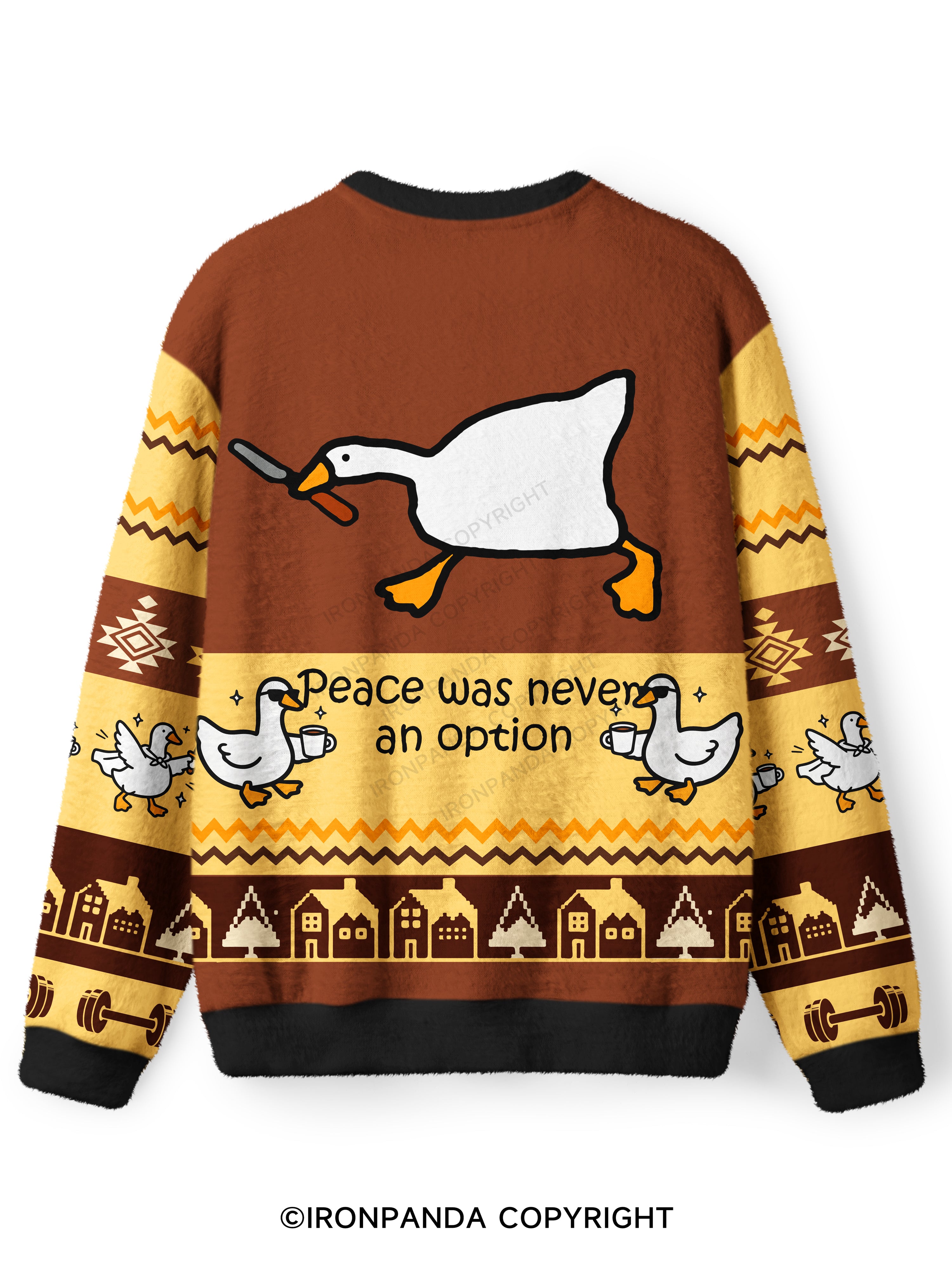 peace was never an option Ugly Fuzzy Fleece Sweater