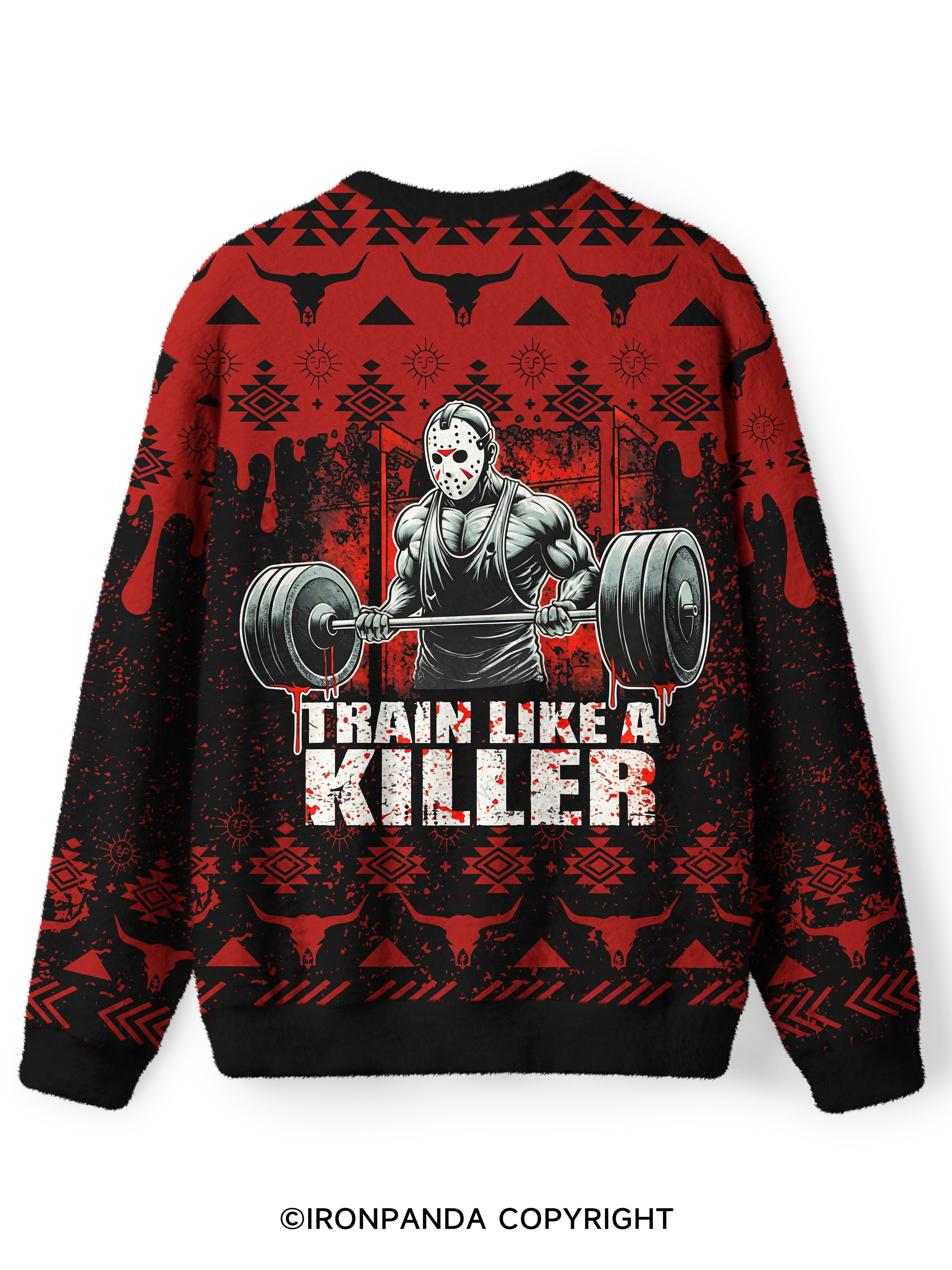 Train Like A Killer Ugly Fuzzy Fleece Sweater