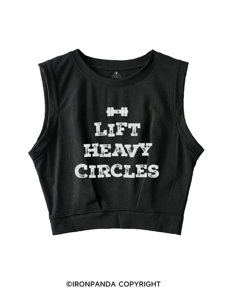 LIFT HEAVY CIRCLES SLEEVELESS CROP TOPS