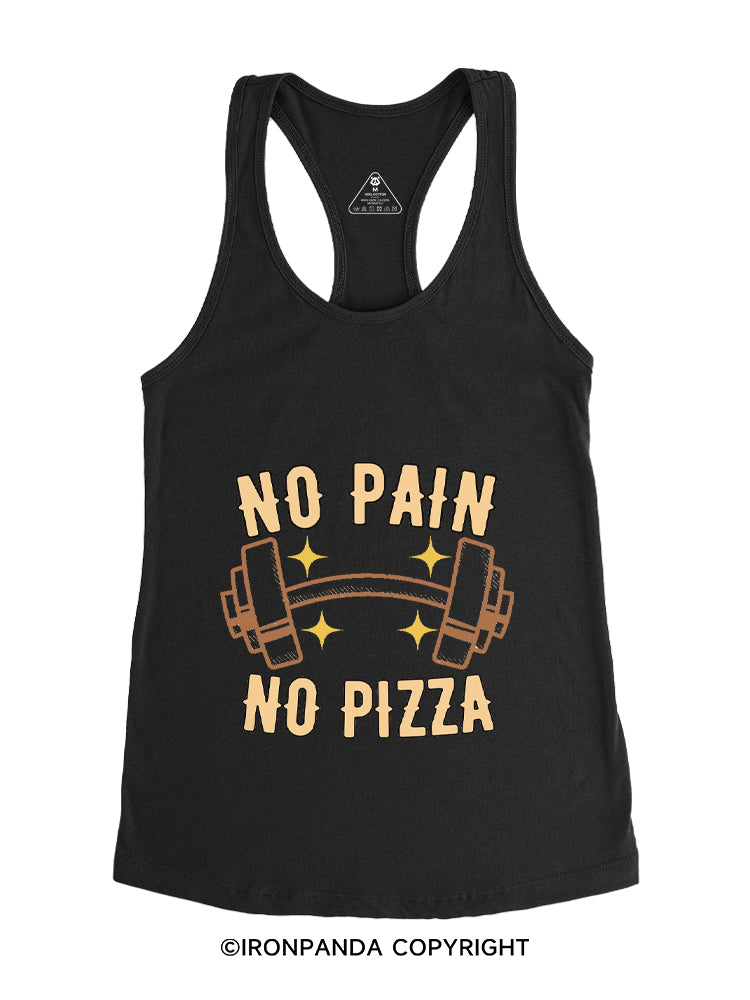 No Pain no Pizza Funny Workout Gym Racerback Tank