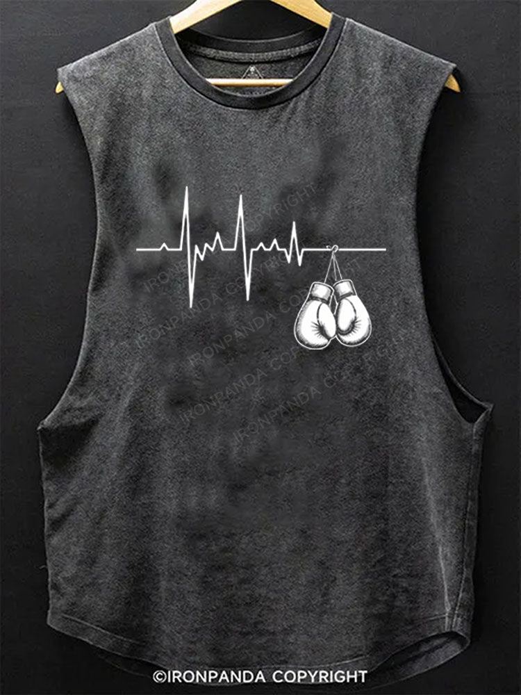 Boxing Heartbeat Scoop Bottom Cotton Tank