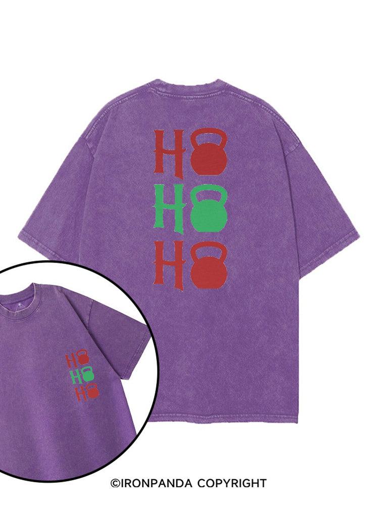HO HO HO HOLIDAY FITNESS KETTLEBELL printed Gym Shirt