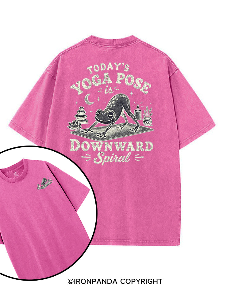 TODAY'S YOGA POSE IS DOWNWARD SPIRAL FUNNY YOGA FROG printed Gym Shirt