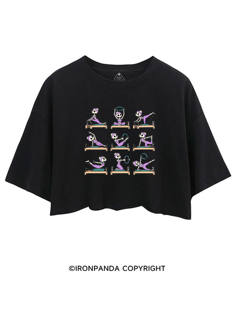 PILATES SKELETON REFORMER WORKOUT FITNESS LOVER CROP TOPS