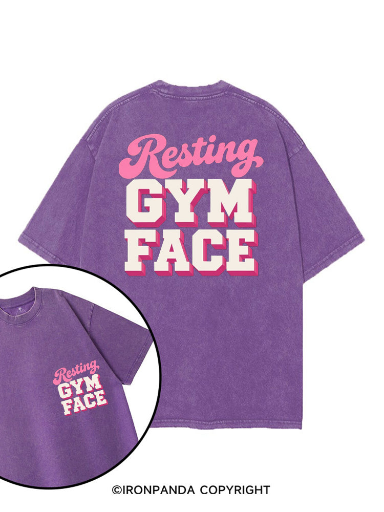 RESTING GYM FACE FUNNY WORKOUT printed Gym Shirt