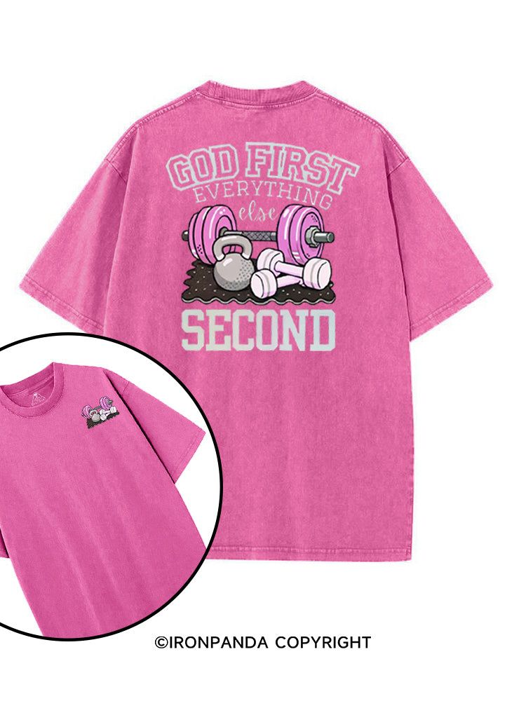 GOD FIRST EVERYTHING ELSE SECOND printed Gym Shirt