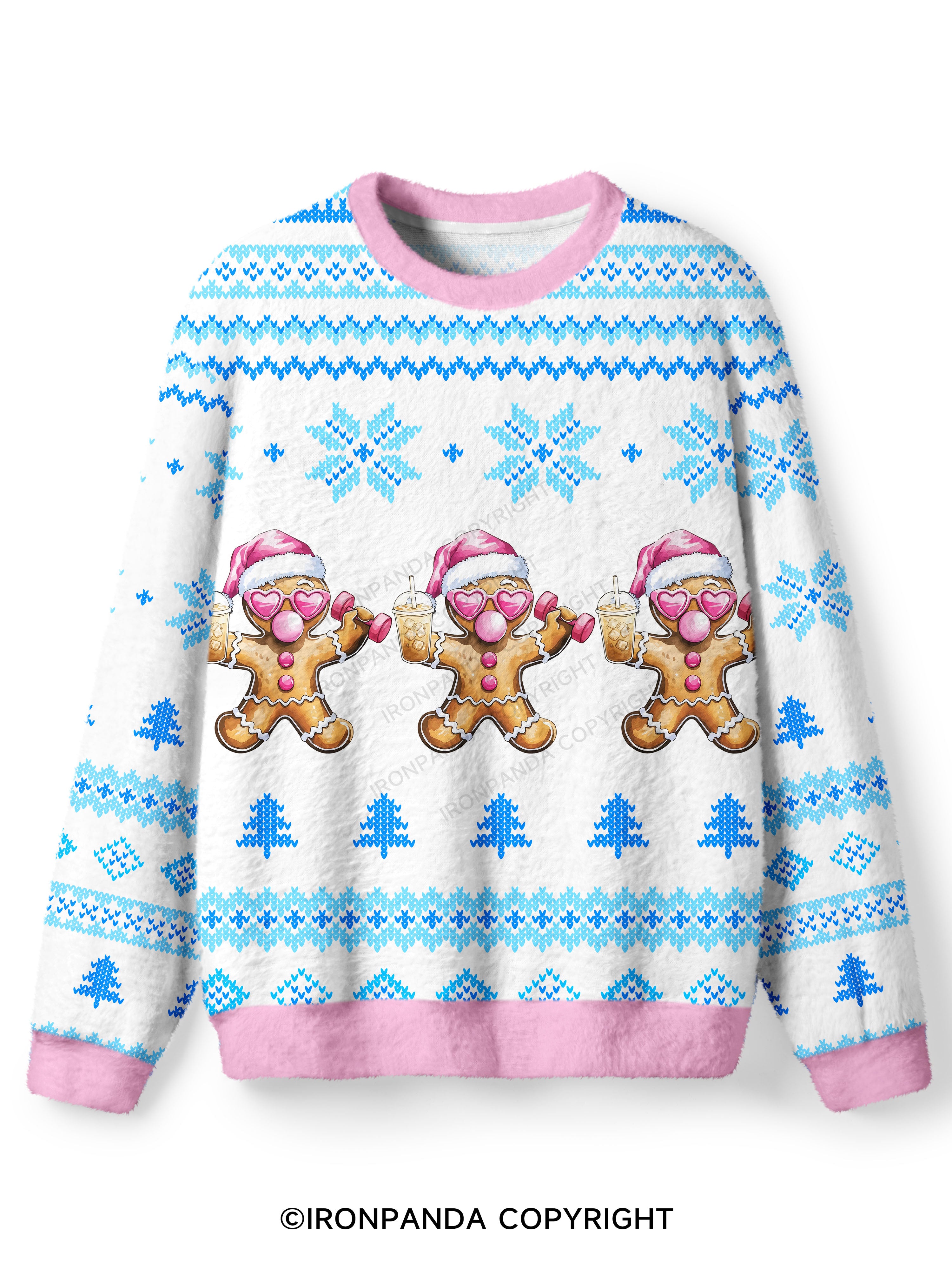 IRONPANDA Fit Gingerbread Fitness Theme Ugly Sweater