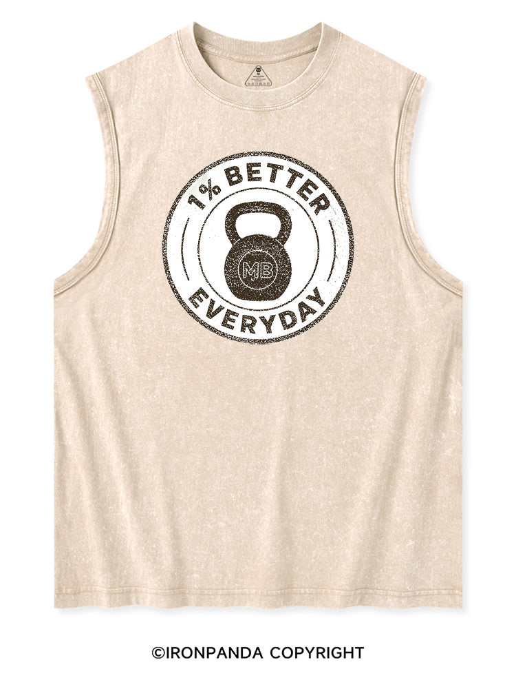 1% BETTER EVERYDAY WORKOUT Washed Tank
