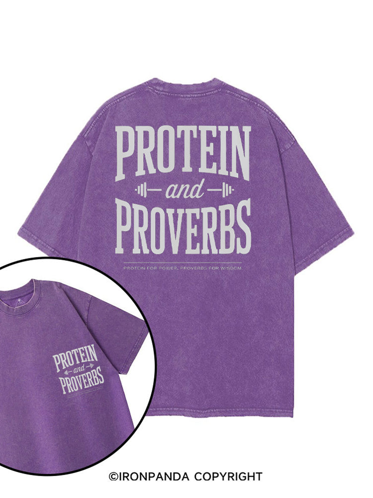Protein and Proverbs Faith Fitness printed Gym Shirt