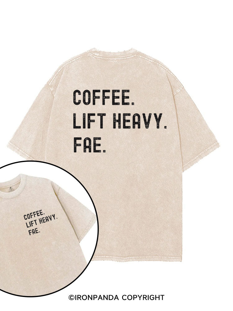 Coffee Lift Heavy Fae printed Gym Shirt