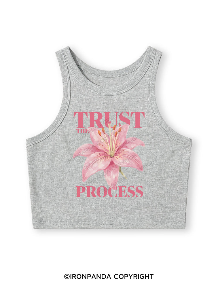 TRUST THE PROCESS Fitted Crop Tank Top