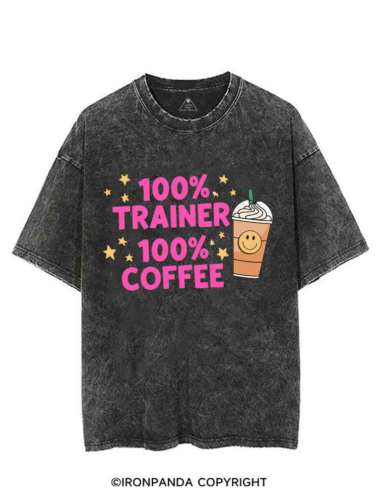 100% TRAINER 100% COFFEE VINTAGE GYM SHIRT