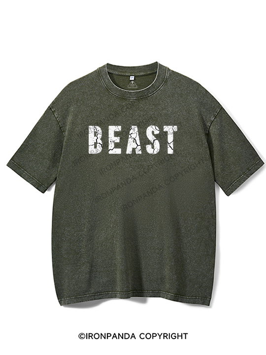 Beast Ribbed Washed Gym Shirt