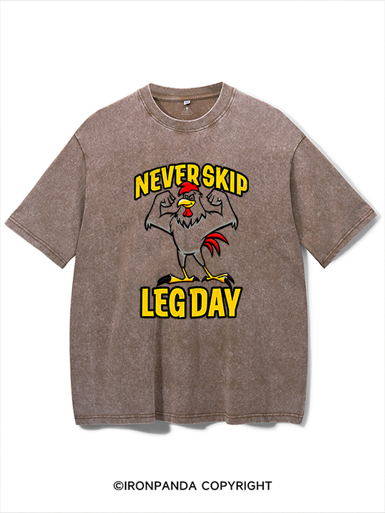 Never Skip Leg Day Washed Gym Shirt