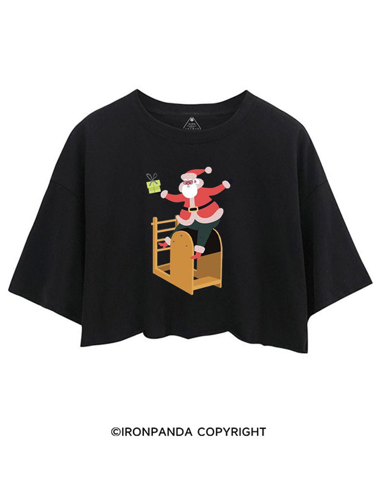 CHRISTMAS SANTA CLAUS PILATES CROP TOPS